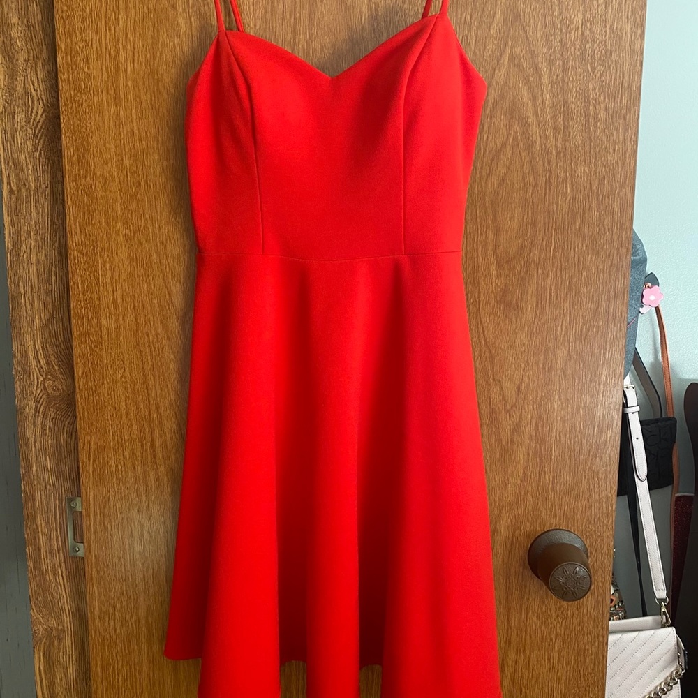 Red above the knee dress